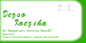 dezso kocziha business card